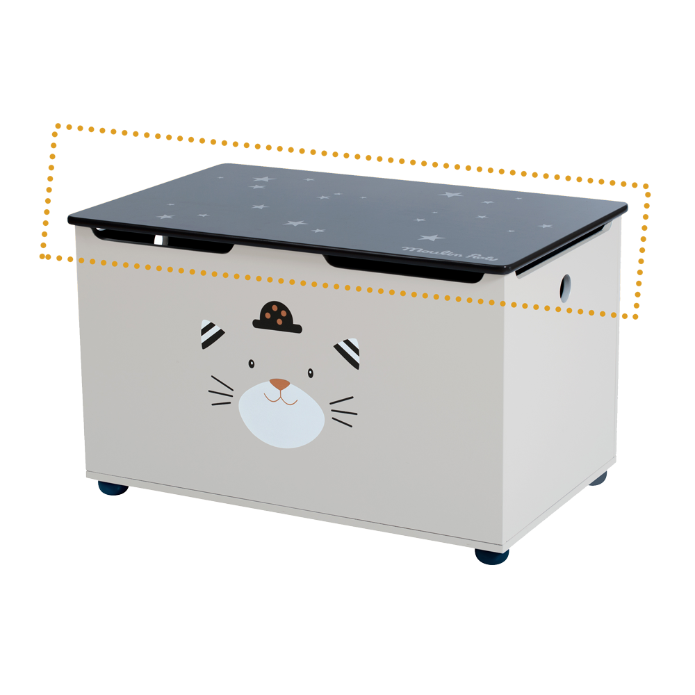 Couvercle pour coffre à jouets Les Moustaches