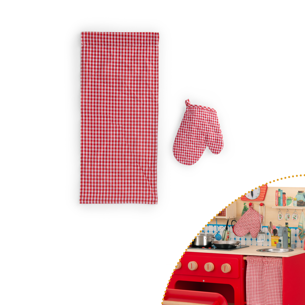 Manique et rideau pour cuisinière 