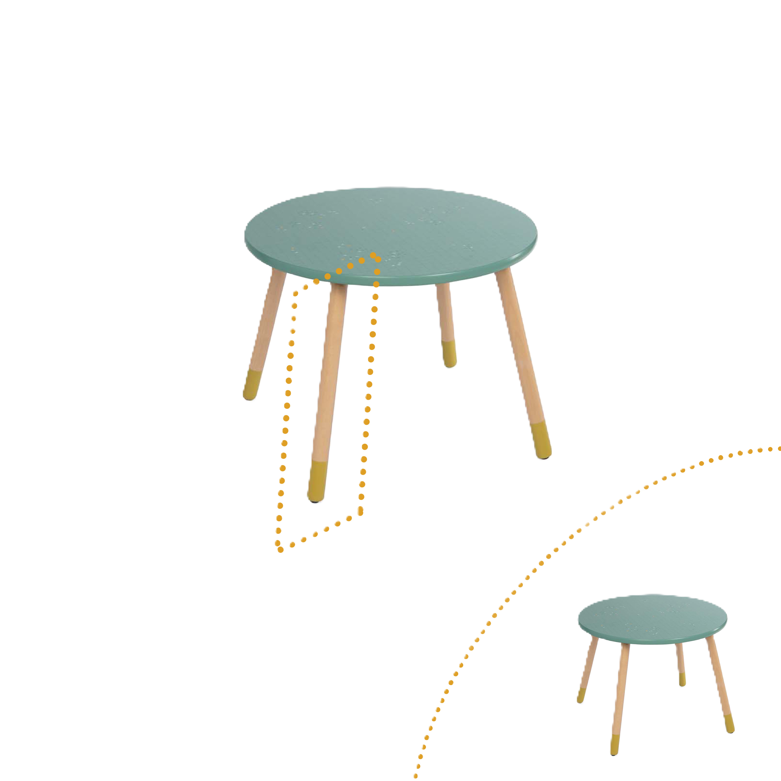Pied de table sauge Trois petits lapins