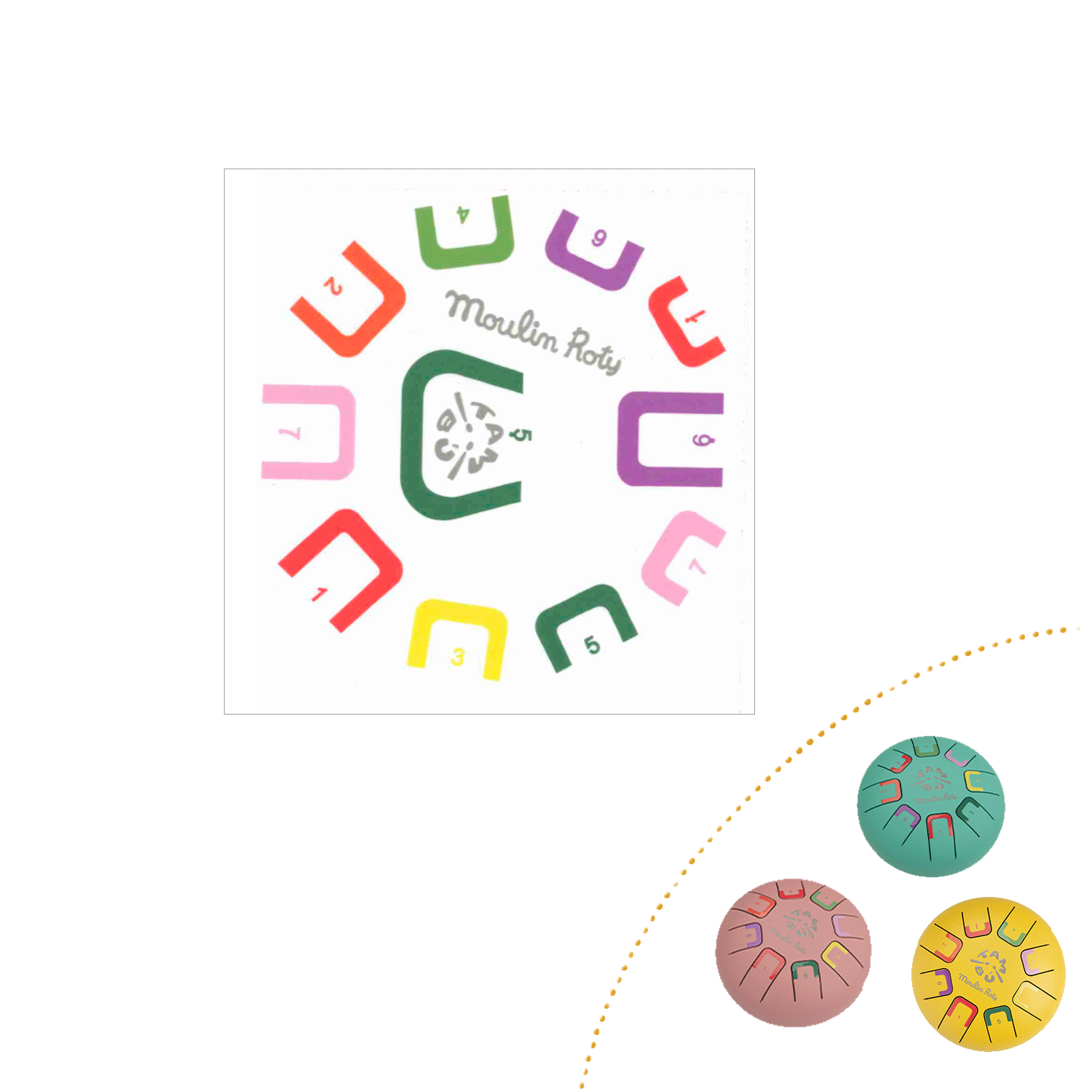 Stickers chiffres Petit tambour à languettes 15 cm