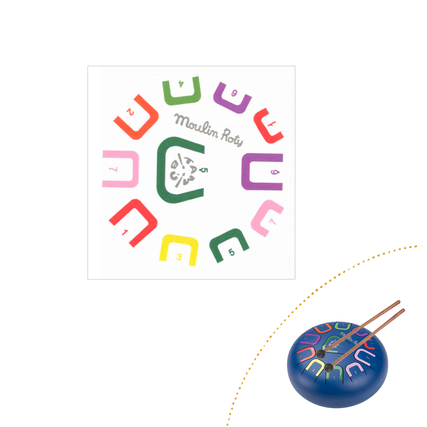 Stickers chiffres Grand tambour à languettes 28 cm