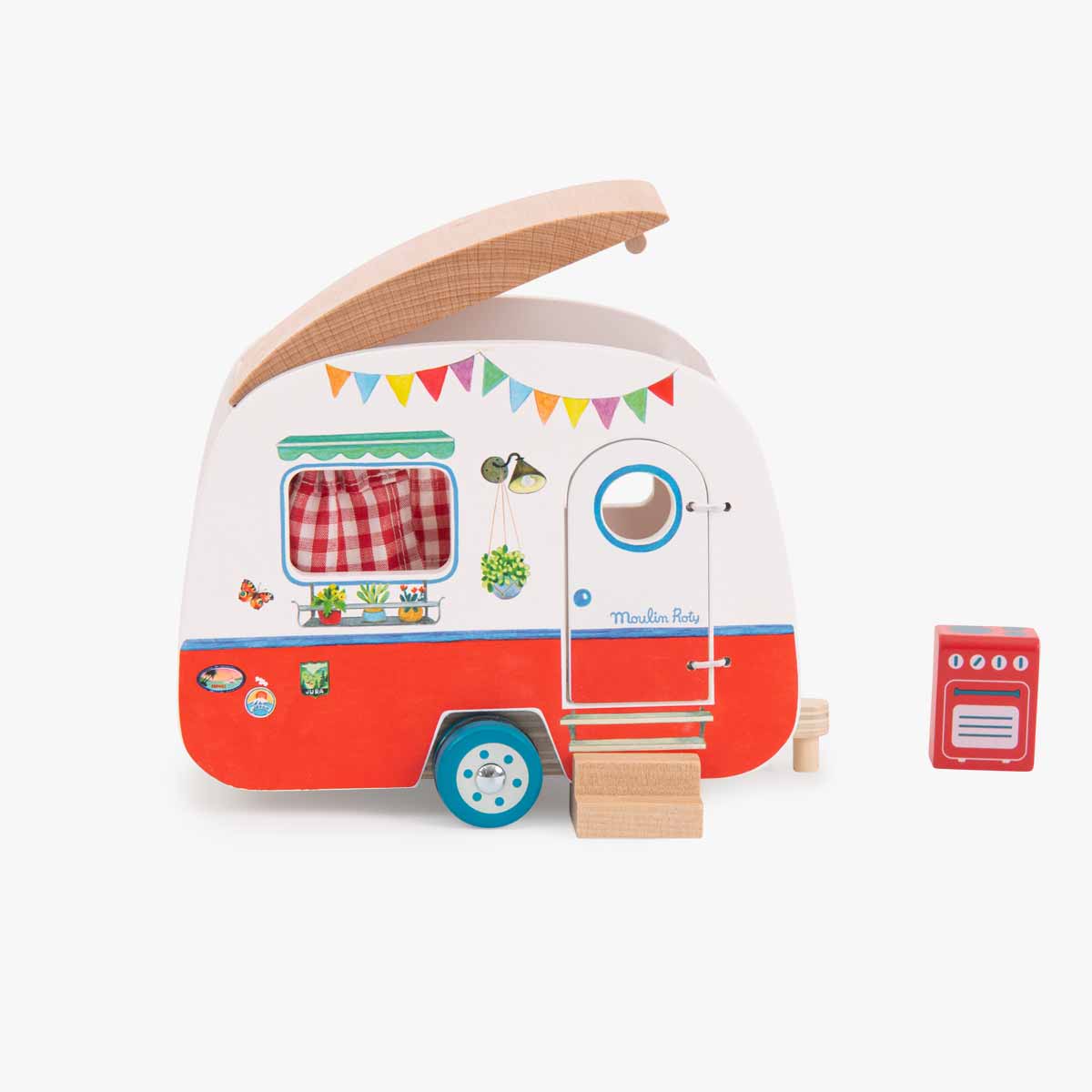 Caravane en bois La Grande Famille Moulin Roty