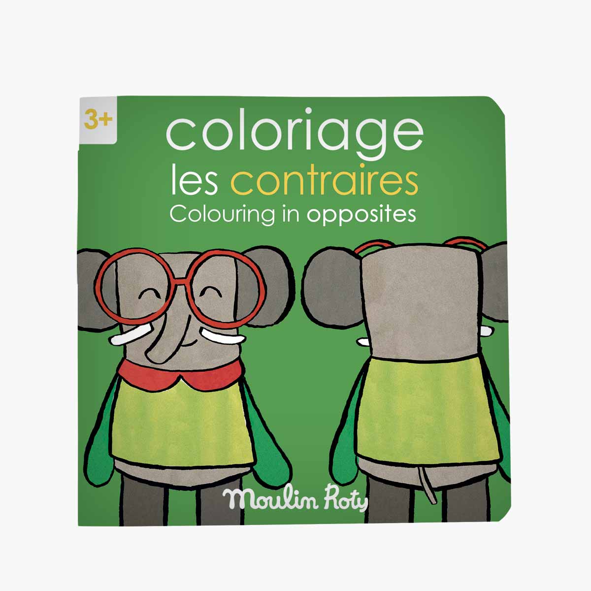 Cahier de coloriage Les contraires Les Popipop français/anglais Moulin Roty