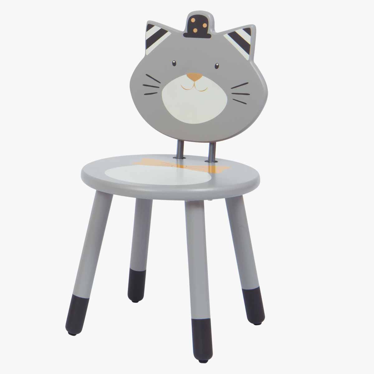 Chaise enfant grise Fernand Les Moustaches Moulin Roty