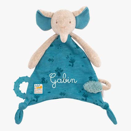 Doudou attache-tétine à broder Eléphant