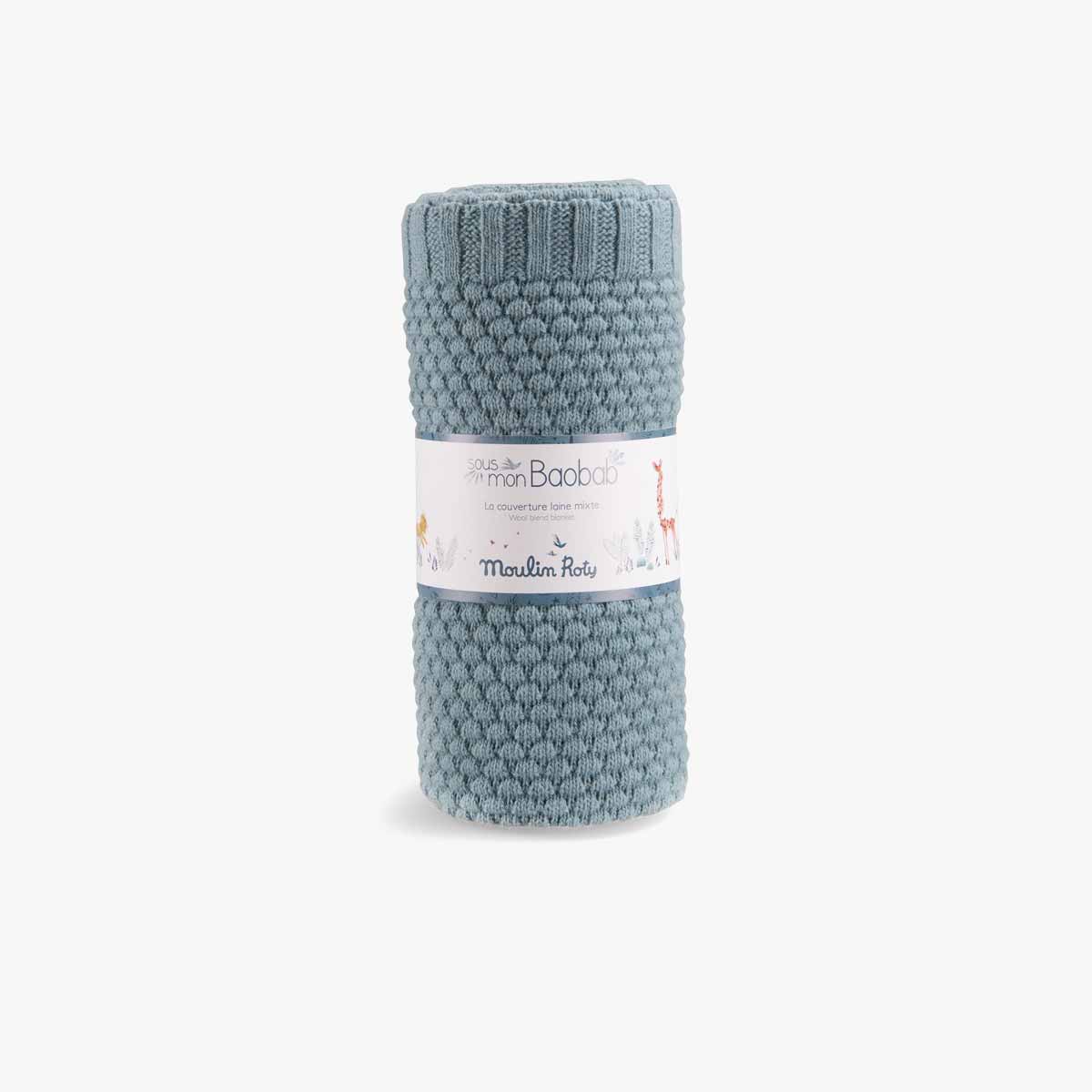 Couverture bebe laine mixte Sous mon baobab Moulin Roty