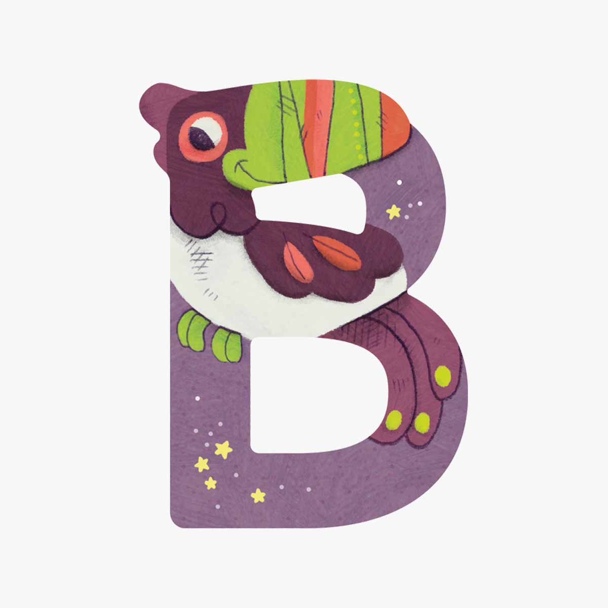 Lettre bois B violet Mon premier alphabet Moulin Roty