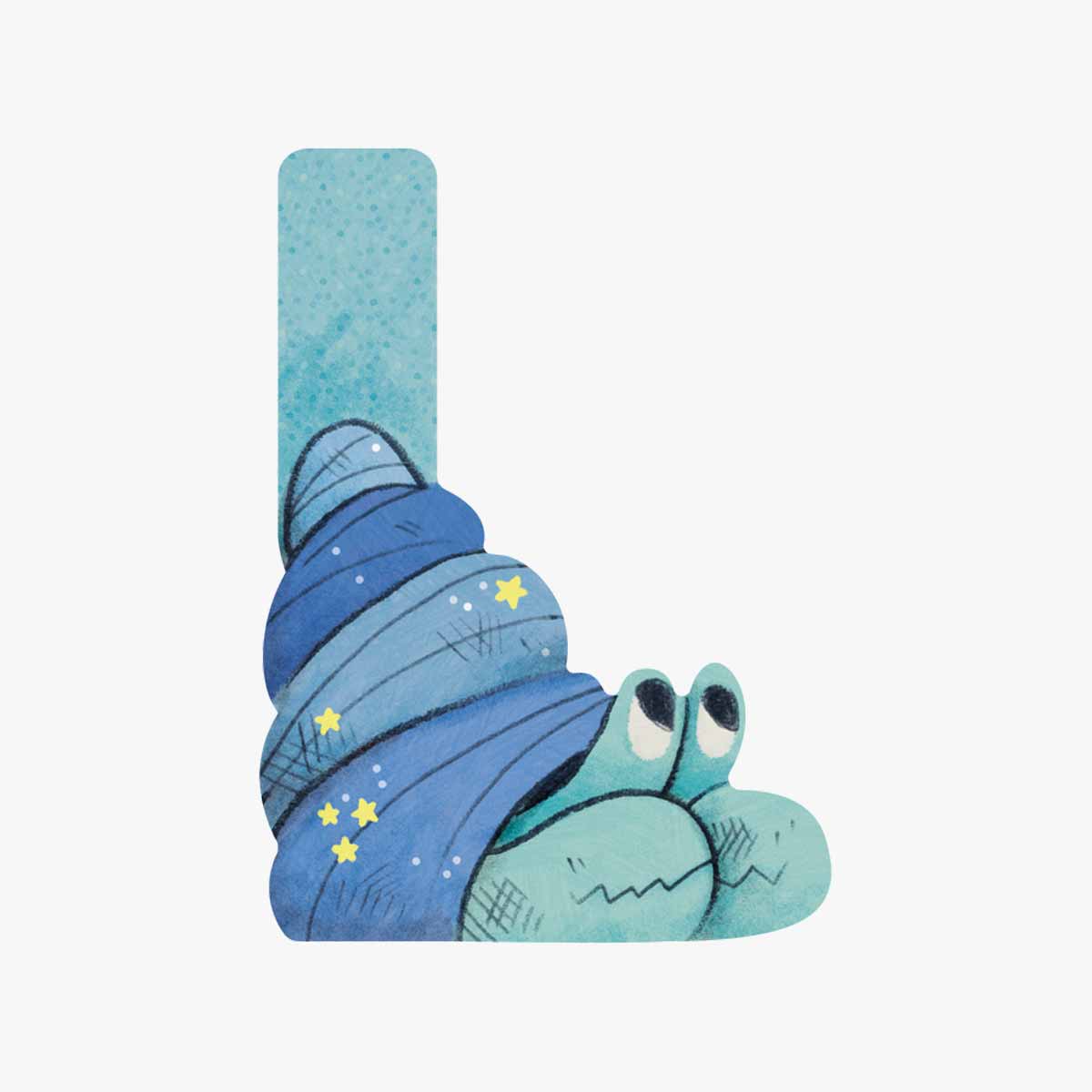 Lettre bois L bleu Mon premier alphabet Moulin Roty