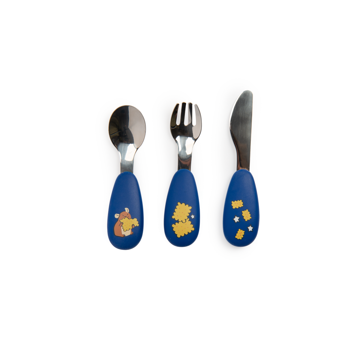Set de couverts en silicone Puce  Pilou Moulin Roty