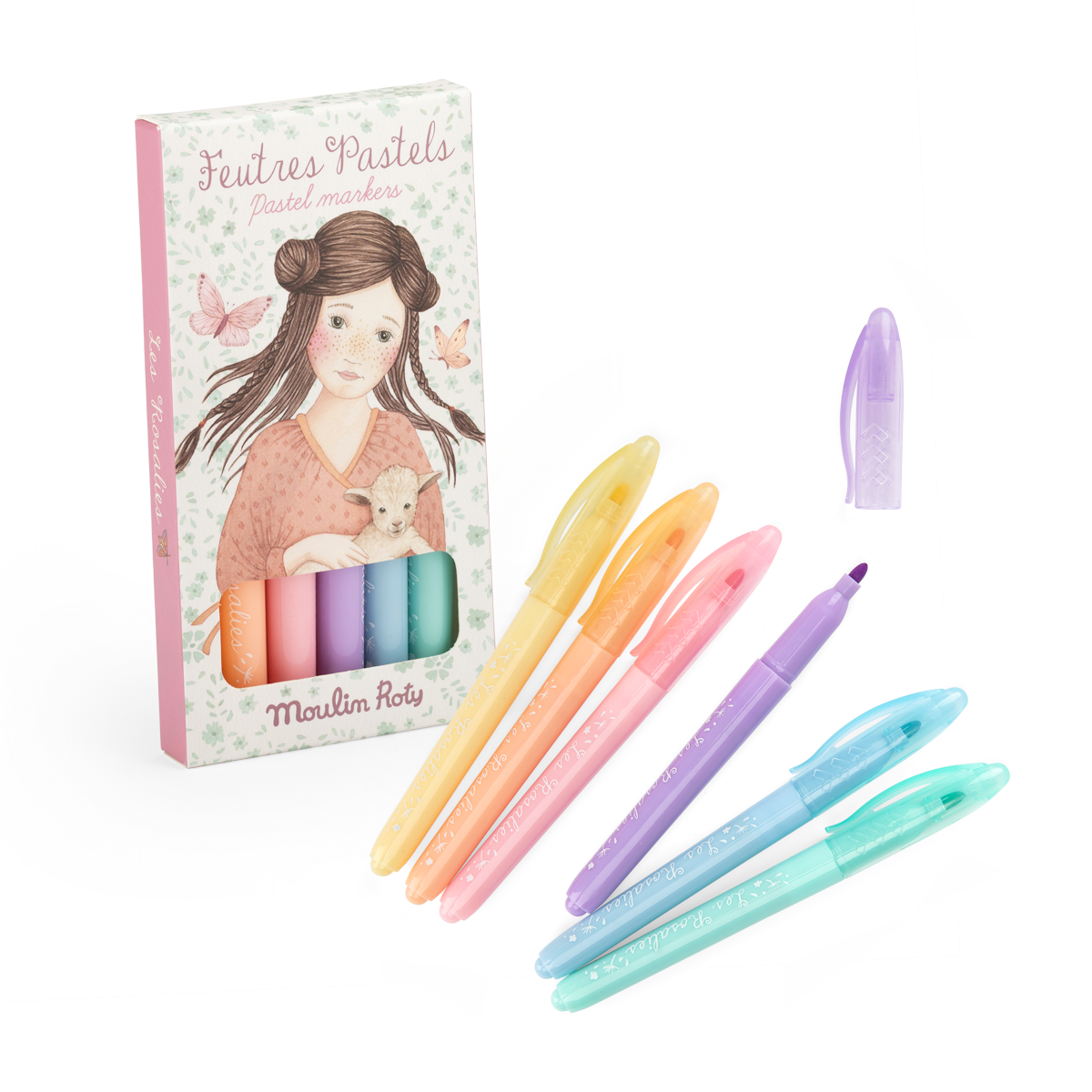 6 feutres pastels Les Rosalies Moulin Roty