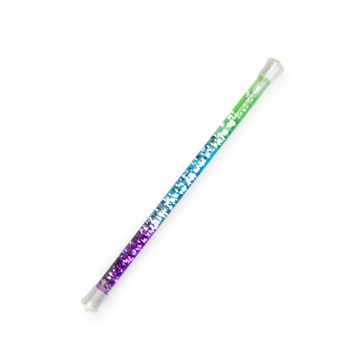 Baguette à paillettes verte et violette
