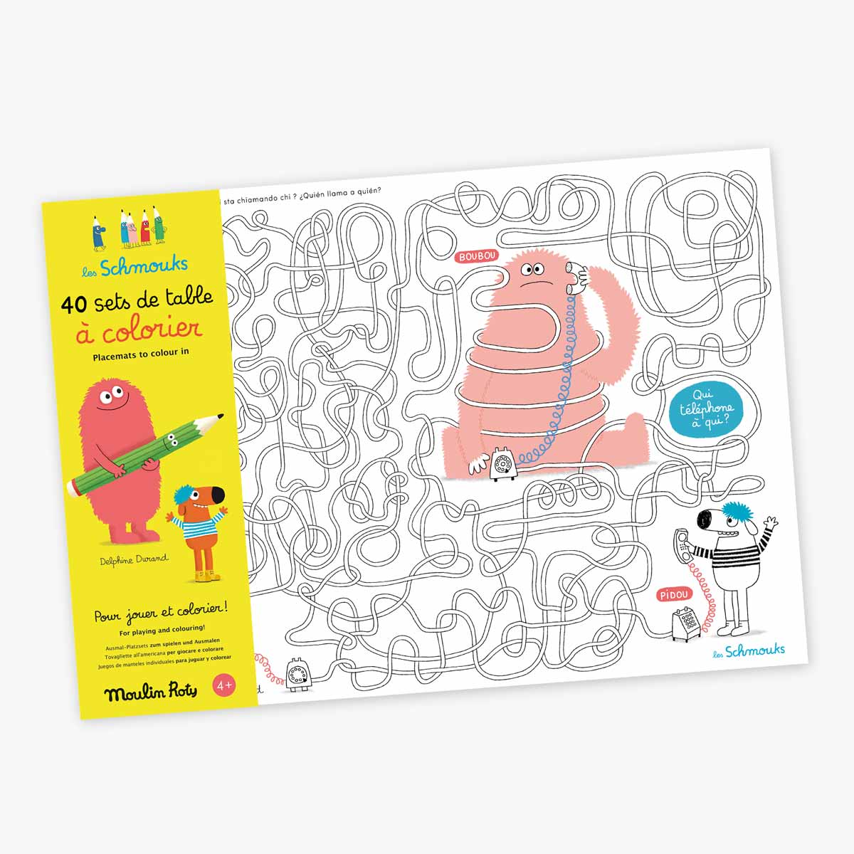 40 sets de table a colorier Les Schmouks Moulin Roty