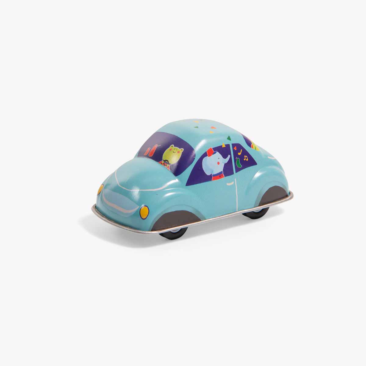 Voiture en metal a friction bleue Moulin Roty
