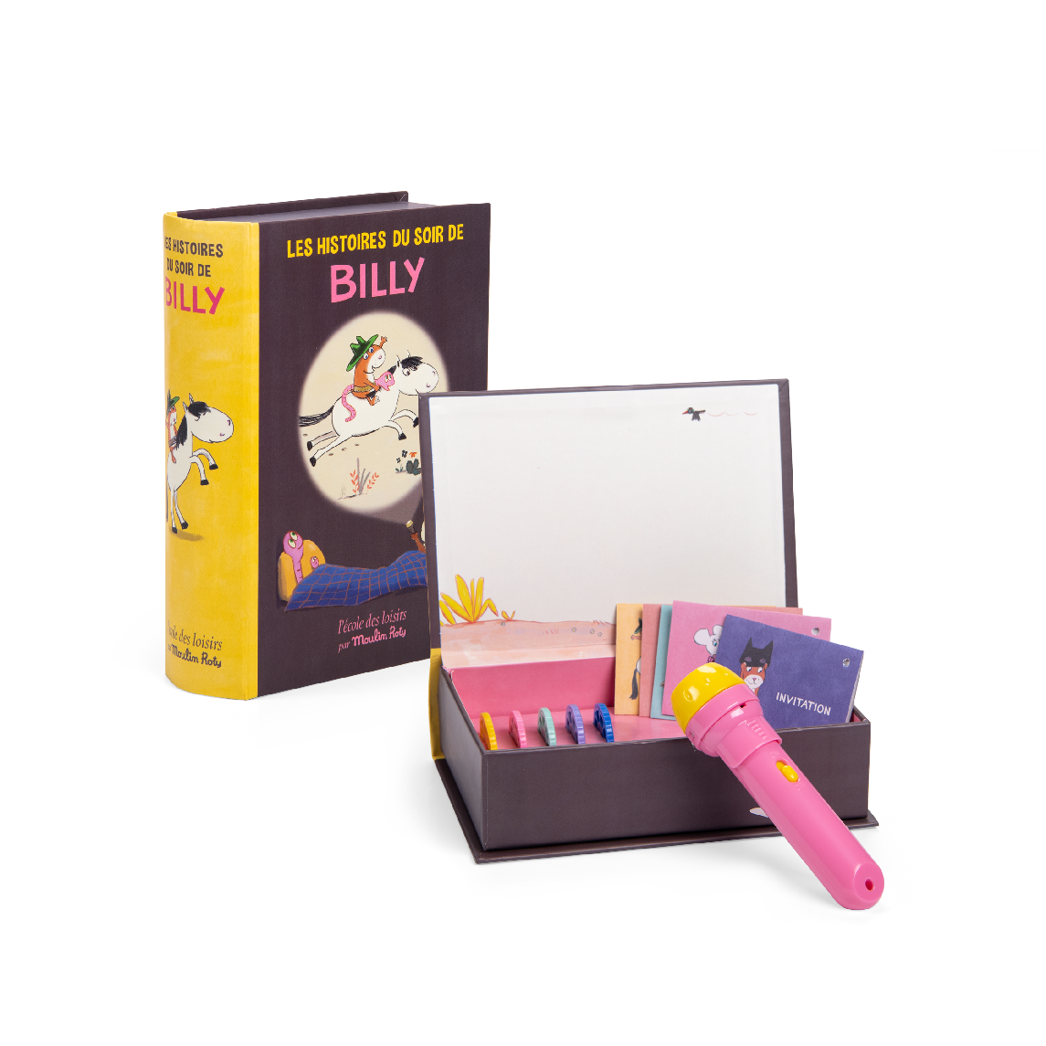 Coffret lampe à histoires livre Billy Moulin Roty