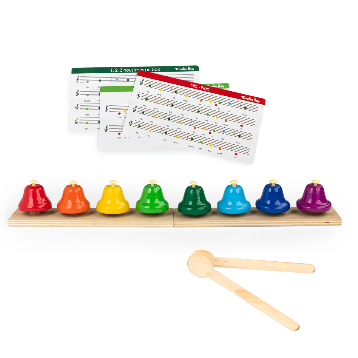 8 clochettes musicales Les Popipop Moulin Roty