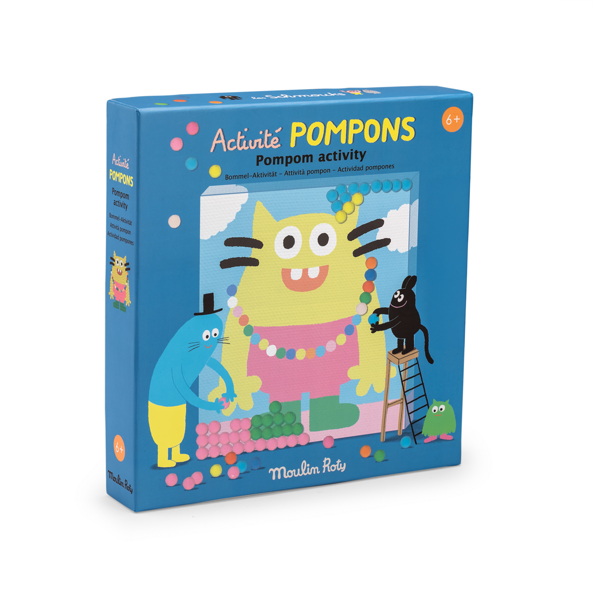 Activit pompons tableau Les Schmouks