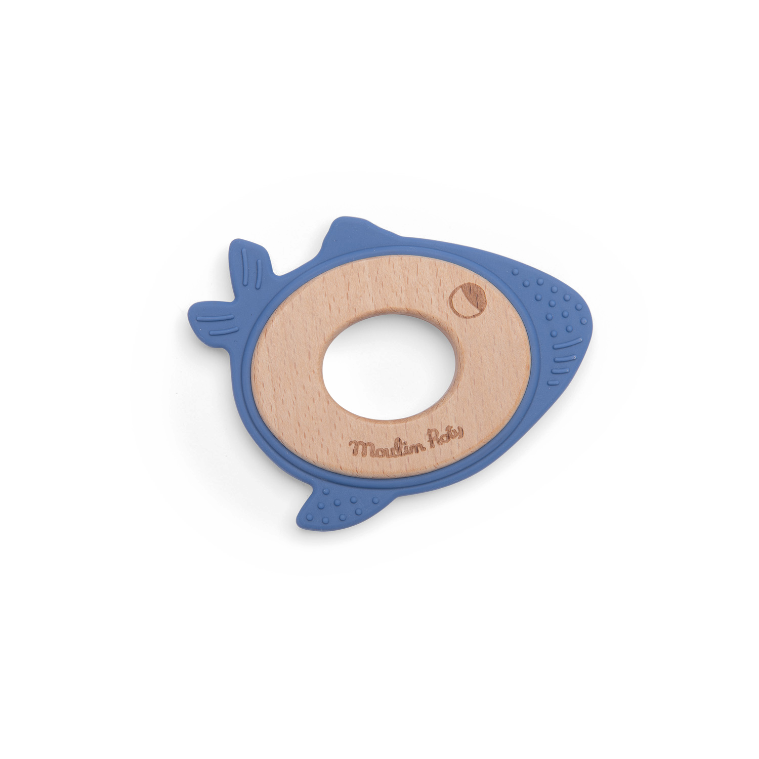 Anneau de dentition bois et silicone Baleine Les aventures de Paulie Moulin Roty