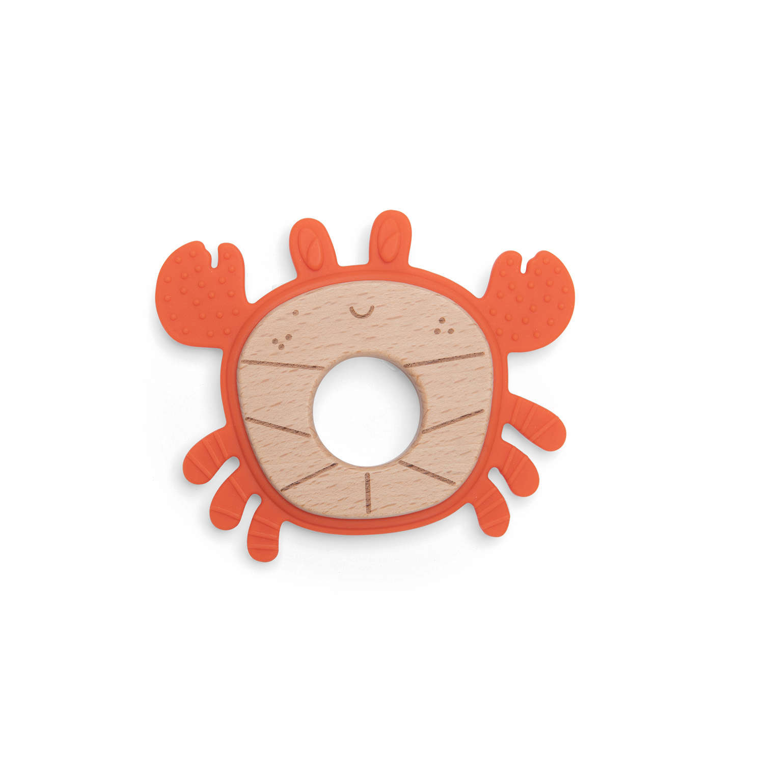 Anneau de dentition bois et silicone Crabe Les aventures de Paulie Moulin Roty