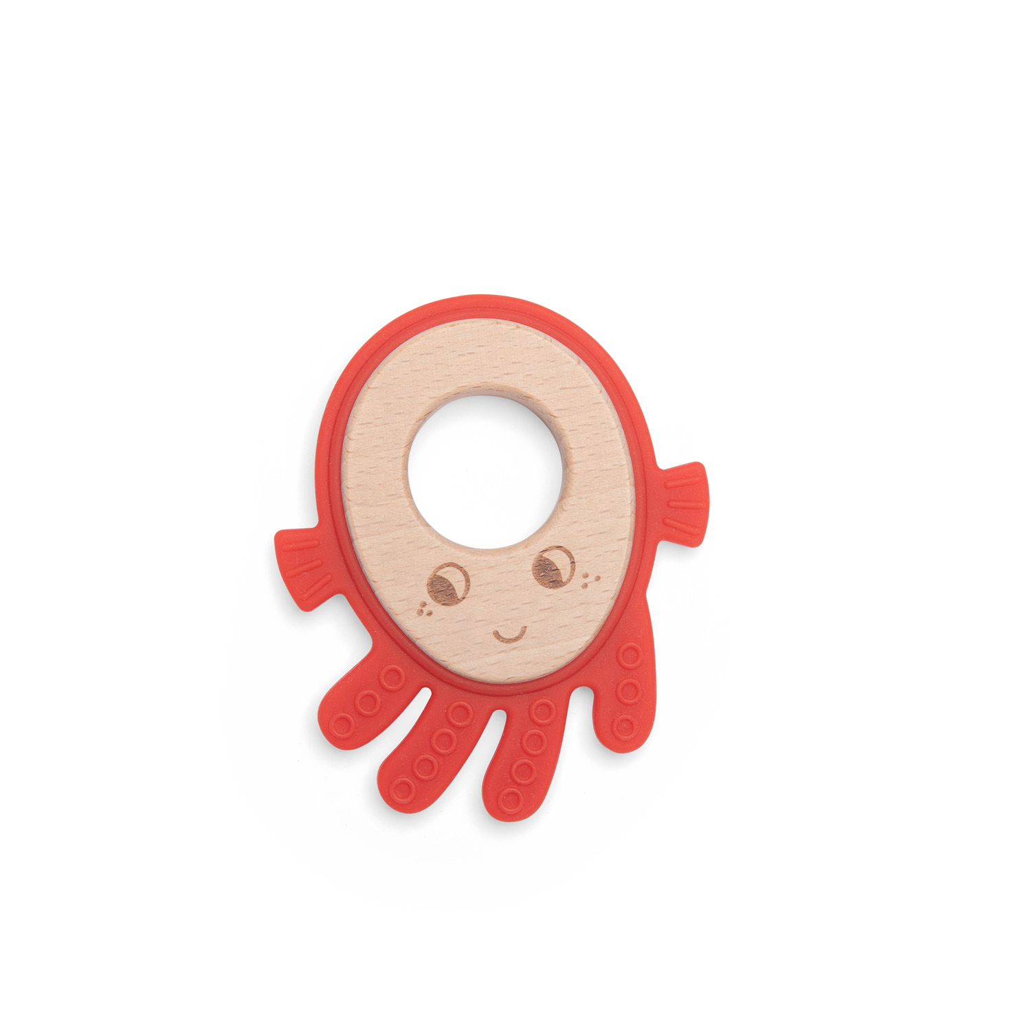 Anneau de dentition bois et silicone Poulpe Les aventures de Paulie Moulin Roty