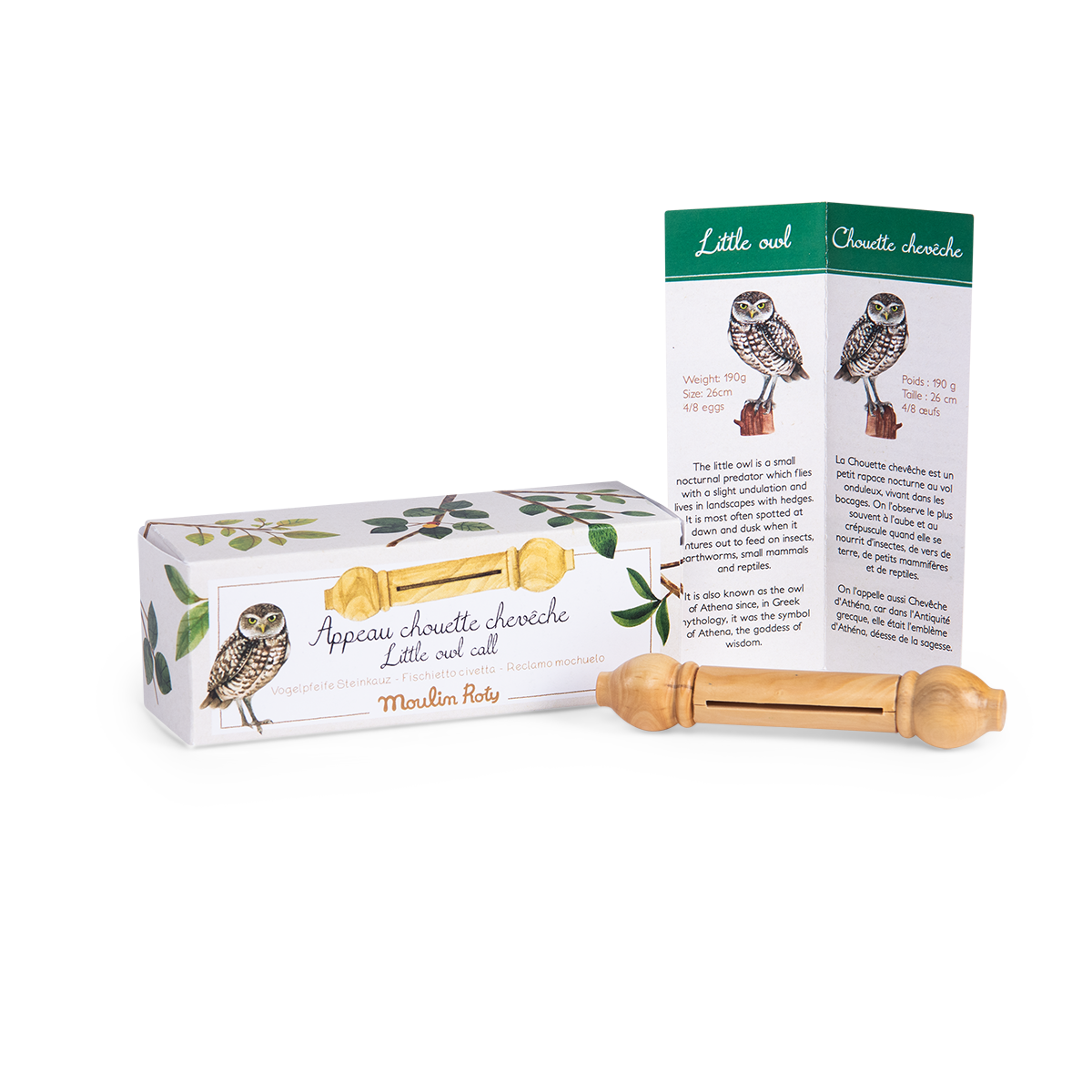 Appeau en bois chouette cheveche Le Jardin du Moulin