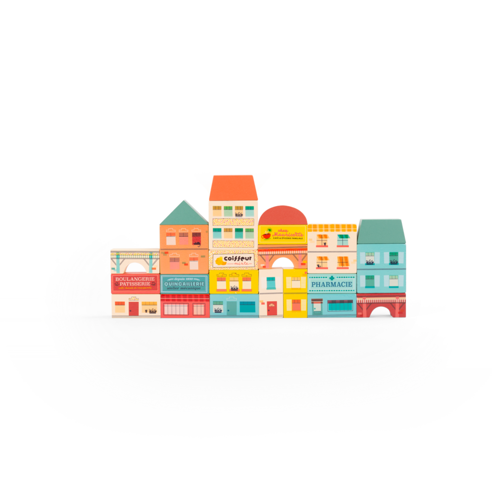 Blocs de construction village 34 pcs Avenue du Moulin Moulin Roty