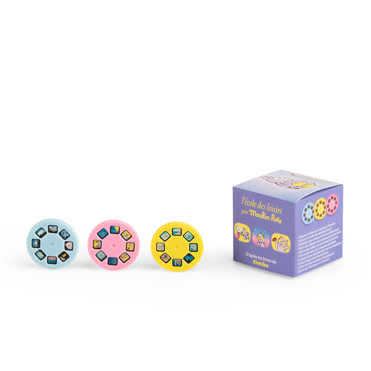 Boite de 3 disques pour lampe CroqueBisous Ecole des loisirs Moulin Roty