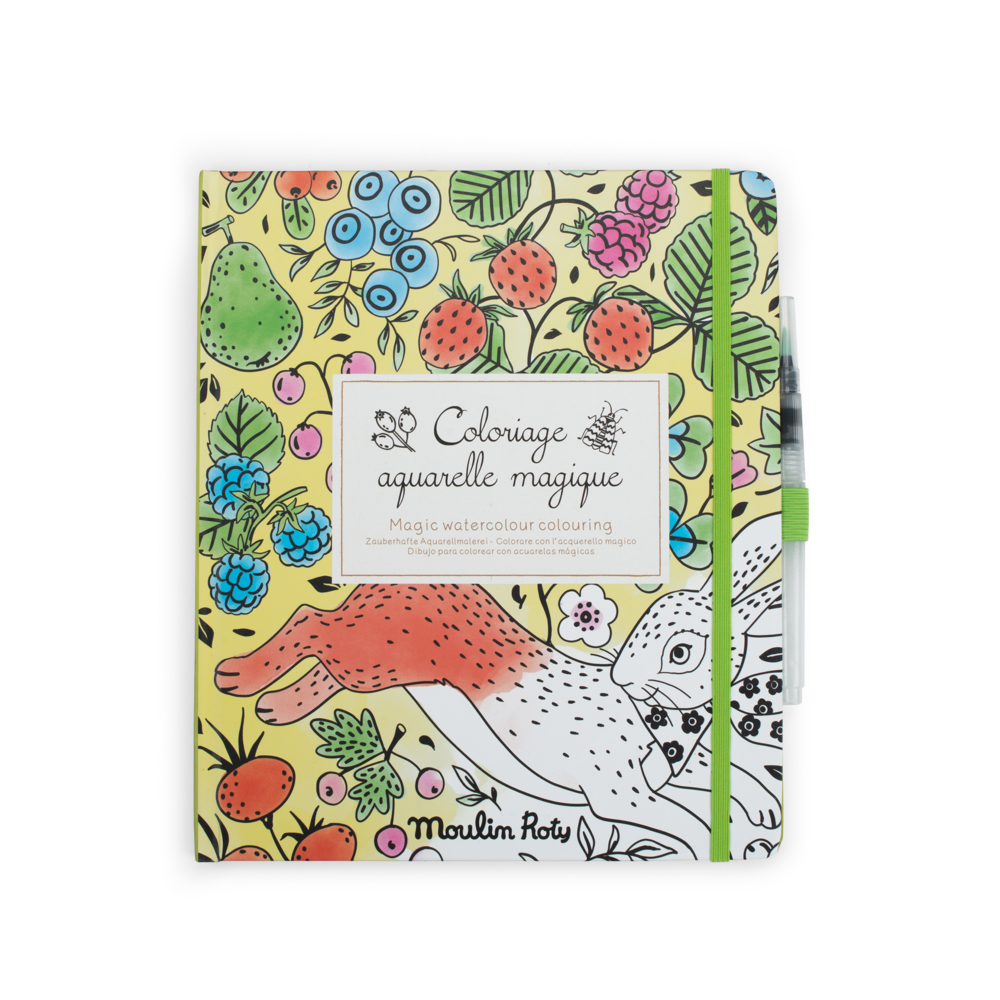Cahier coloriage aquarelle magique Le Jardin du Moulin Moulin Roty