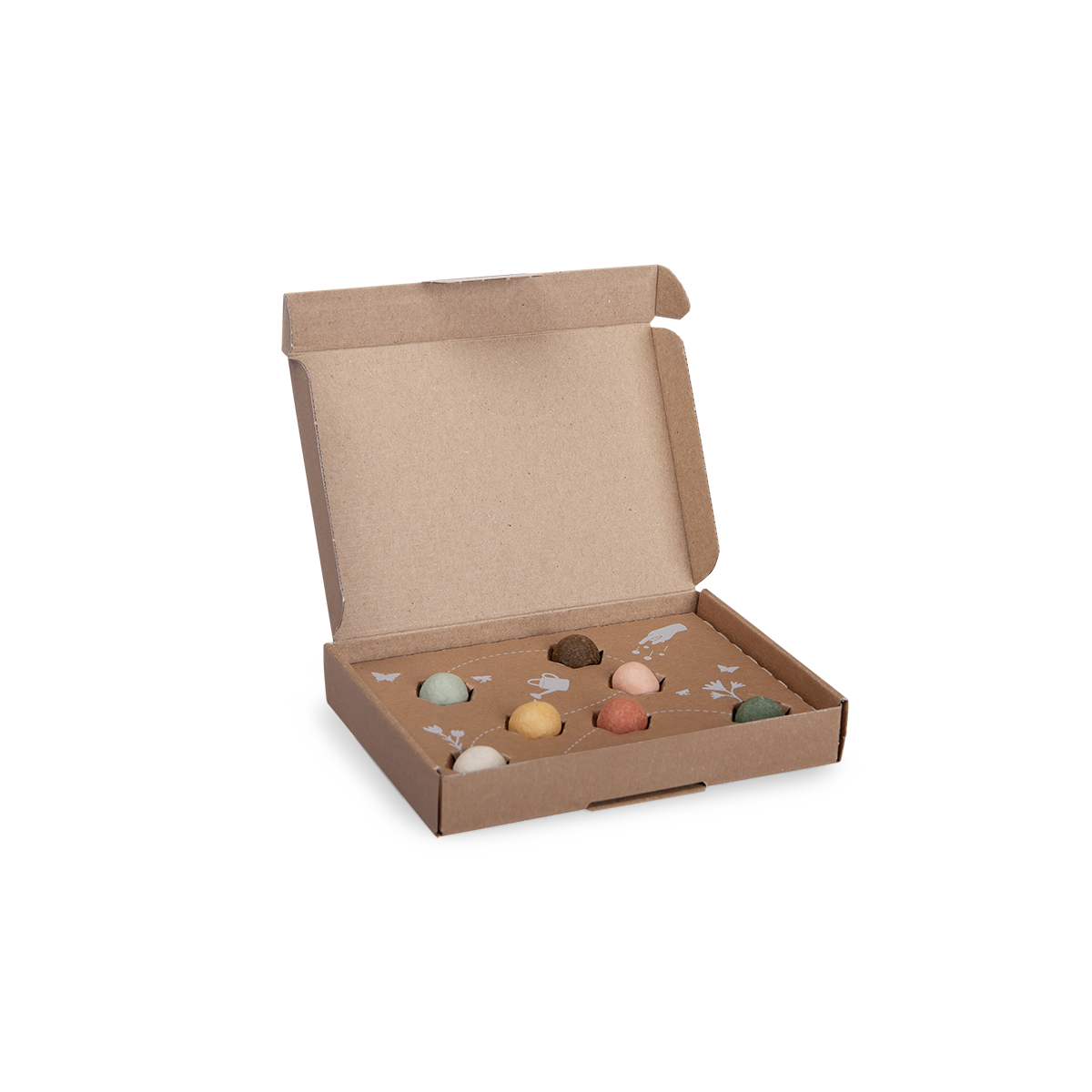 Coffret de 7 bombes a graines Le jardin du Moulin