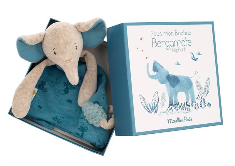 Doudou attache-tétine à broder Eléphant