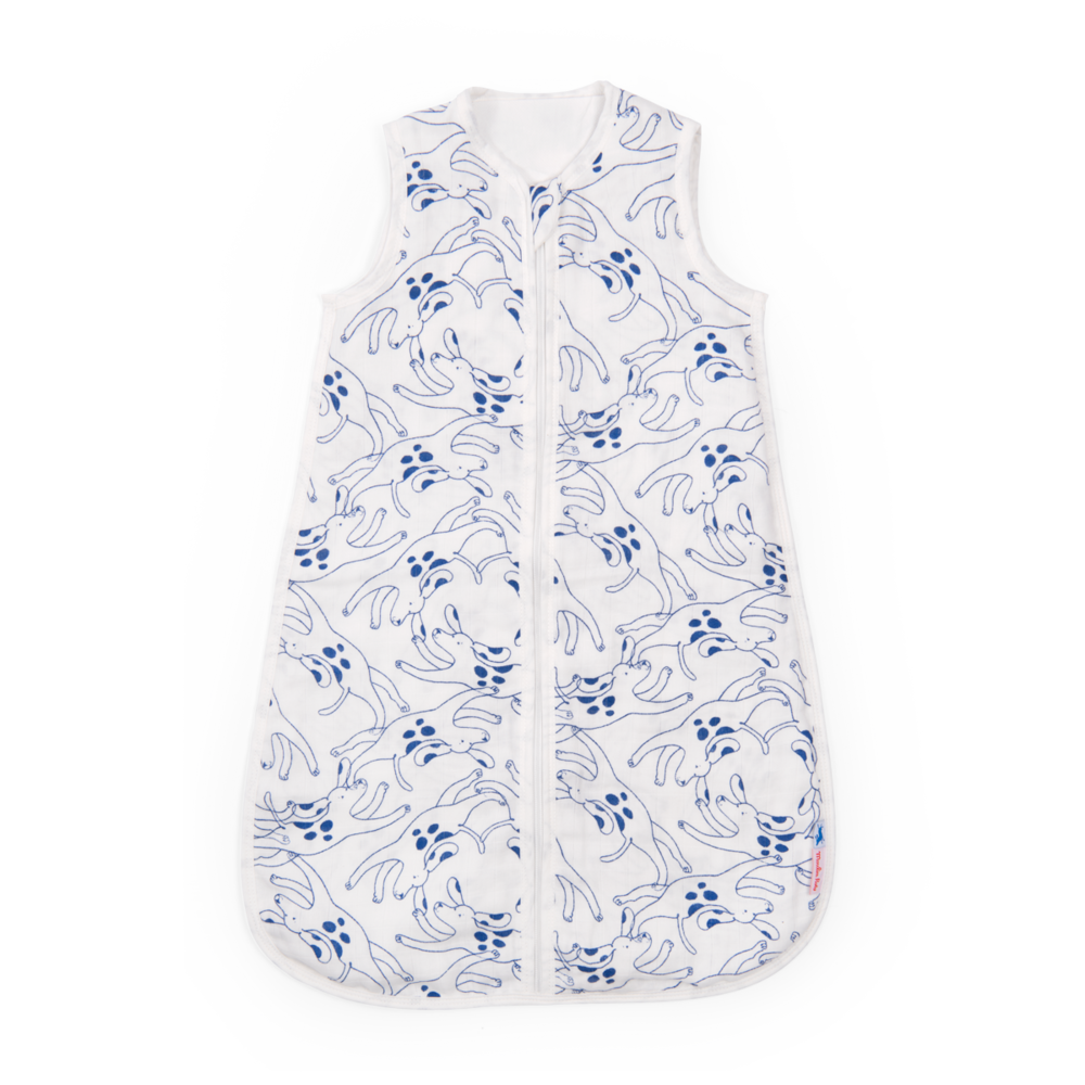Gigoteuse ete Chiens bleus 70 cm Puce  Pilou Moulin Roty