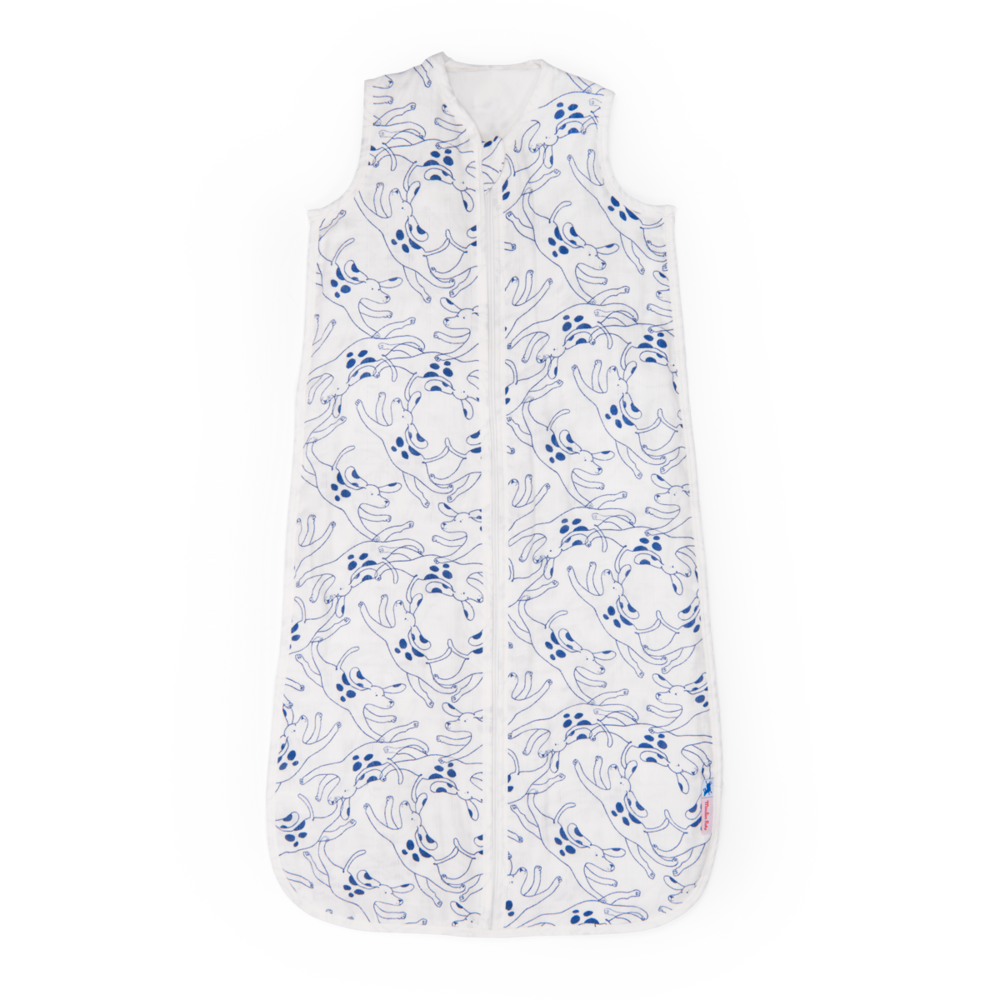 Gigoteuse ete Chiens bleus 90 cm Puce  Pilou Moulin Roty