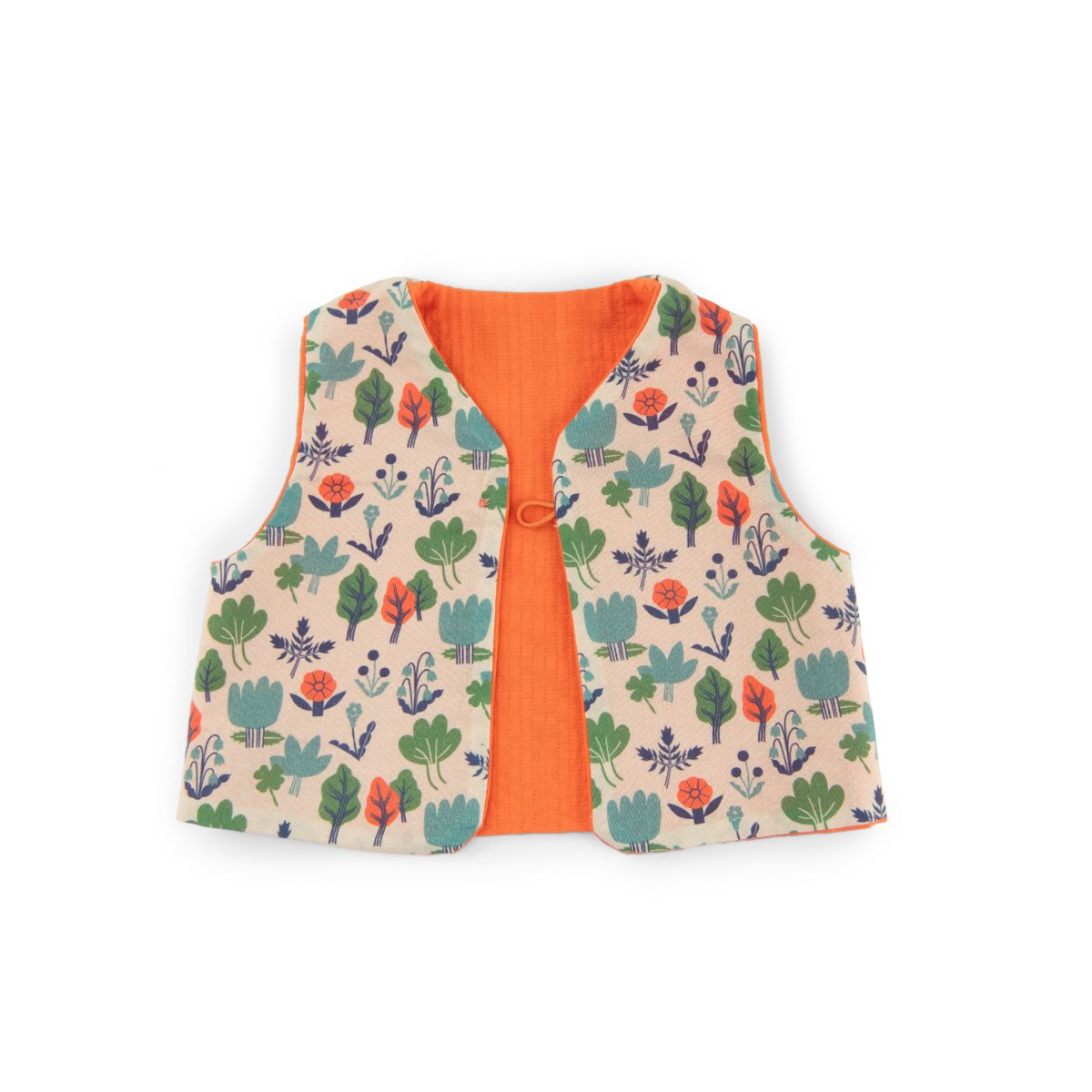 Gilet chaine et trame terra cotta doubl imprim fleurs  Olga