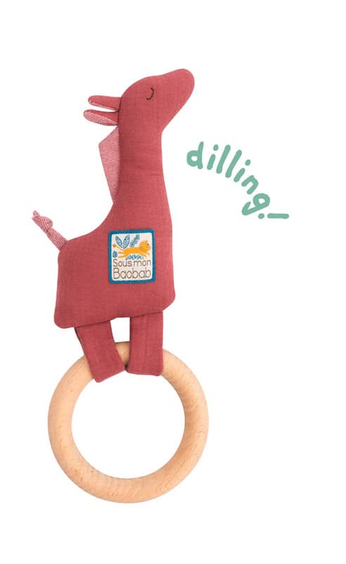Hochet anneau bois Girafe