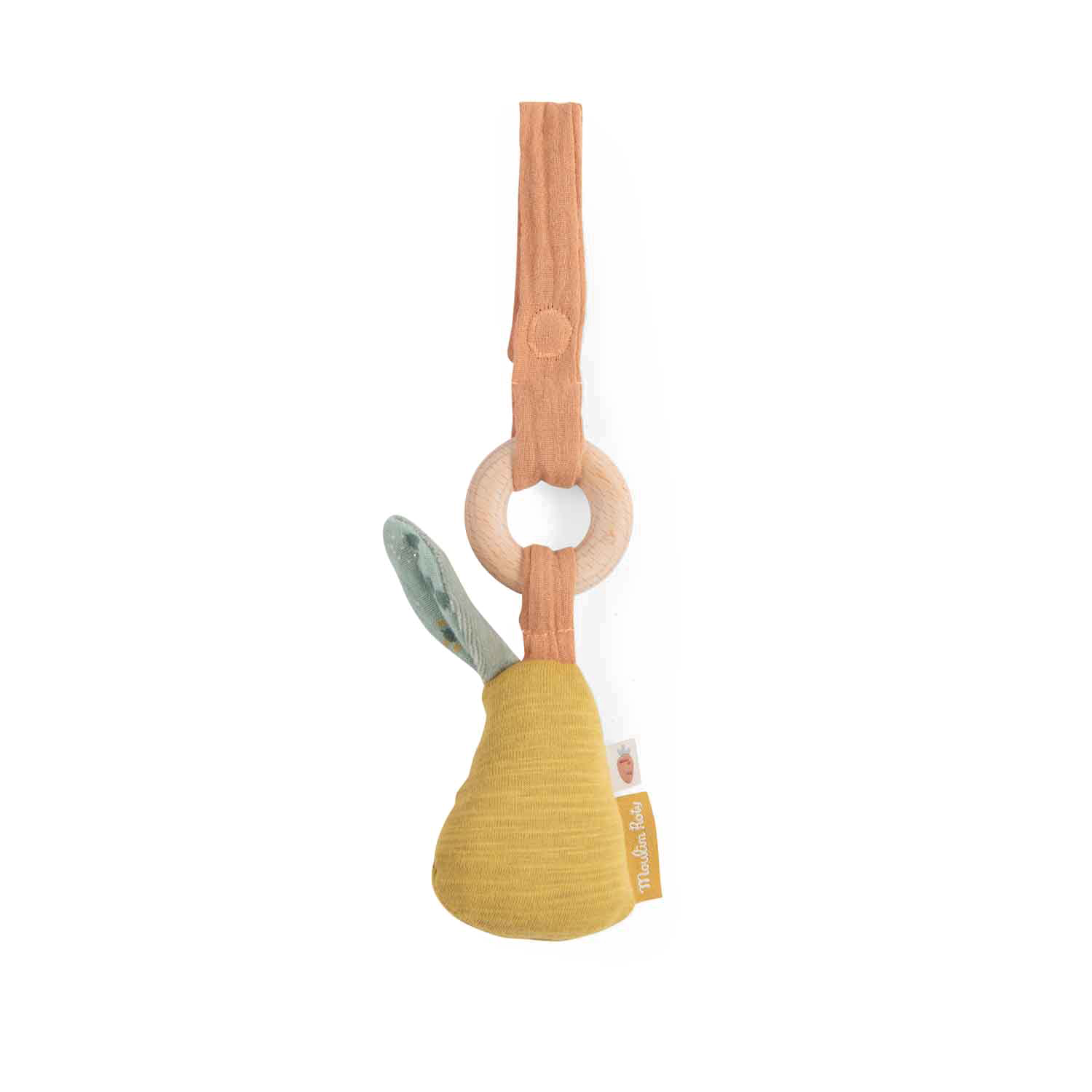 Hochet anneau bois Poire Trois petits lapins Moulin Roty