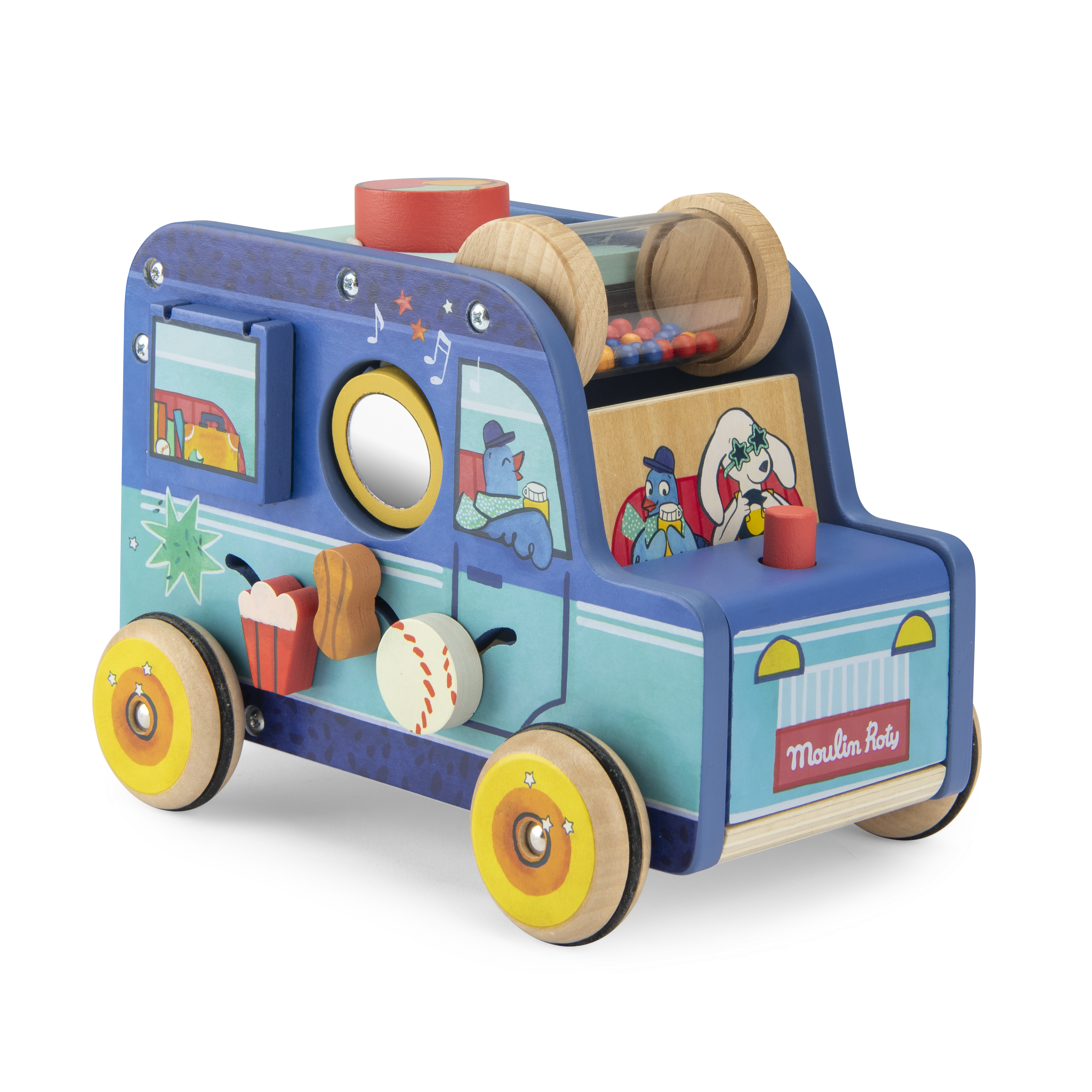 Jouet en bois Voiture multiactivites Puce  Pilou Moulin Roty
