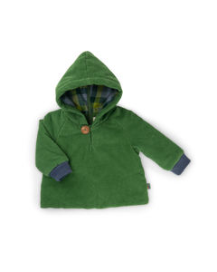 Manteau velours ctel vert doubl chaine et trame carreaux Olivier
