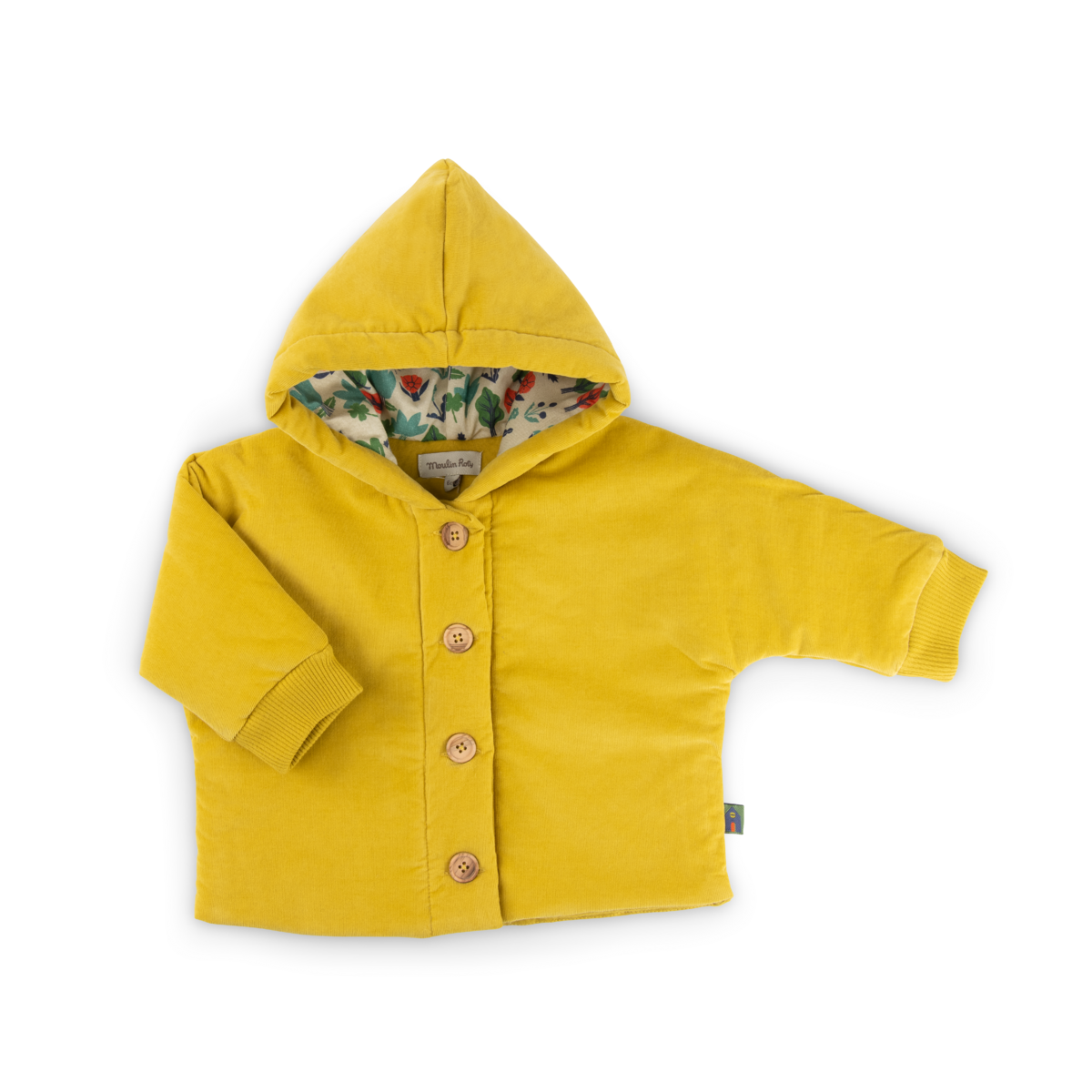 Manteau velours milleraies doubl chaine et trame imprim fleurs  Ondine