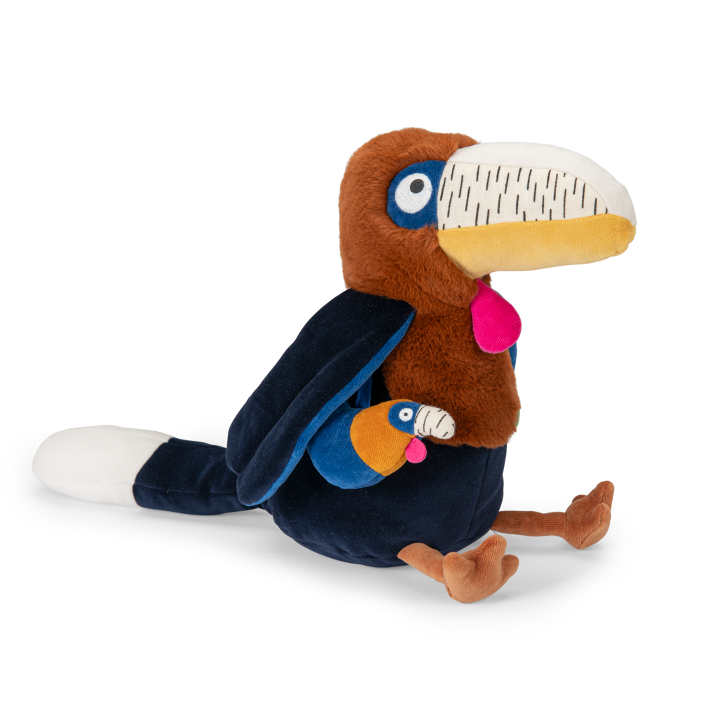 Peluche Grand calao Litchi d'activites La foret Mawa Moulin Roty