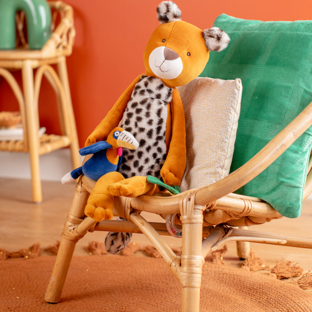 Peluche d'activites Grand leopard Taigo La foret Mawa Moulin Roty