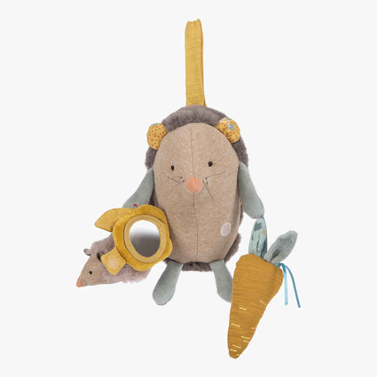 Peluche d'activites a suspendre Herisson Trois petits lapins Moulin Roty