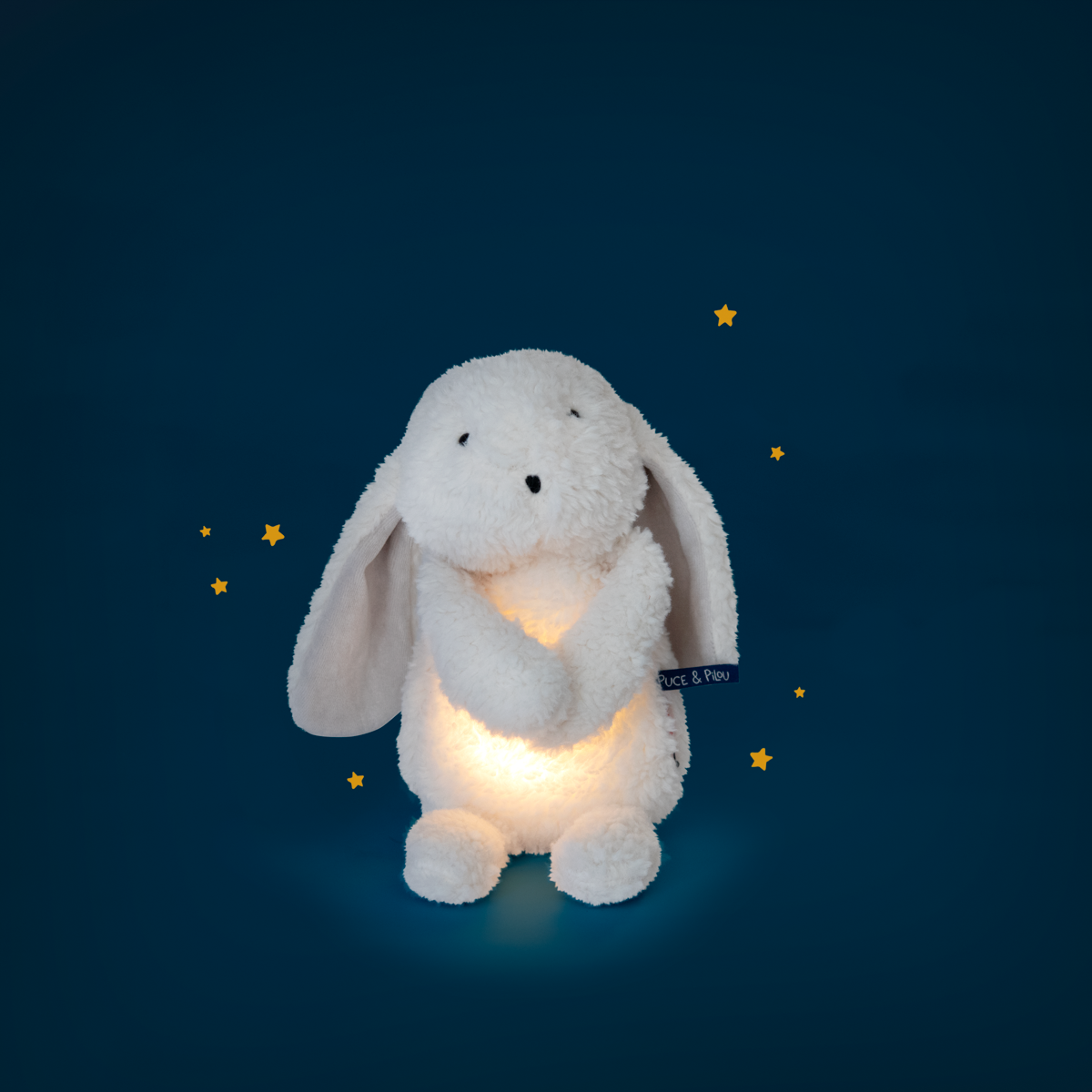 Peluche veilleuse Lapin Puce  Pilou Moulin Roty