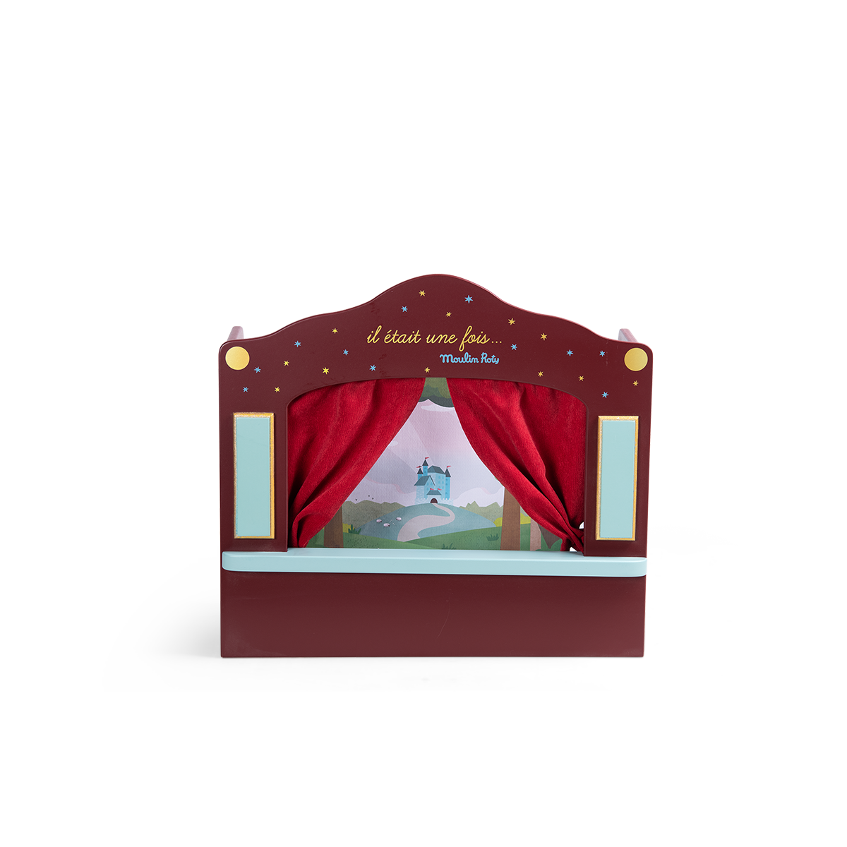 Petit theatre de marionnettes rouge Il etait une fois Moulin Roty