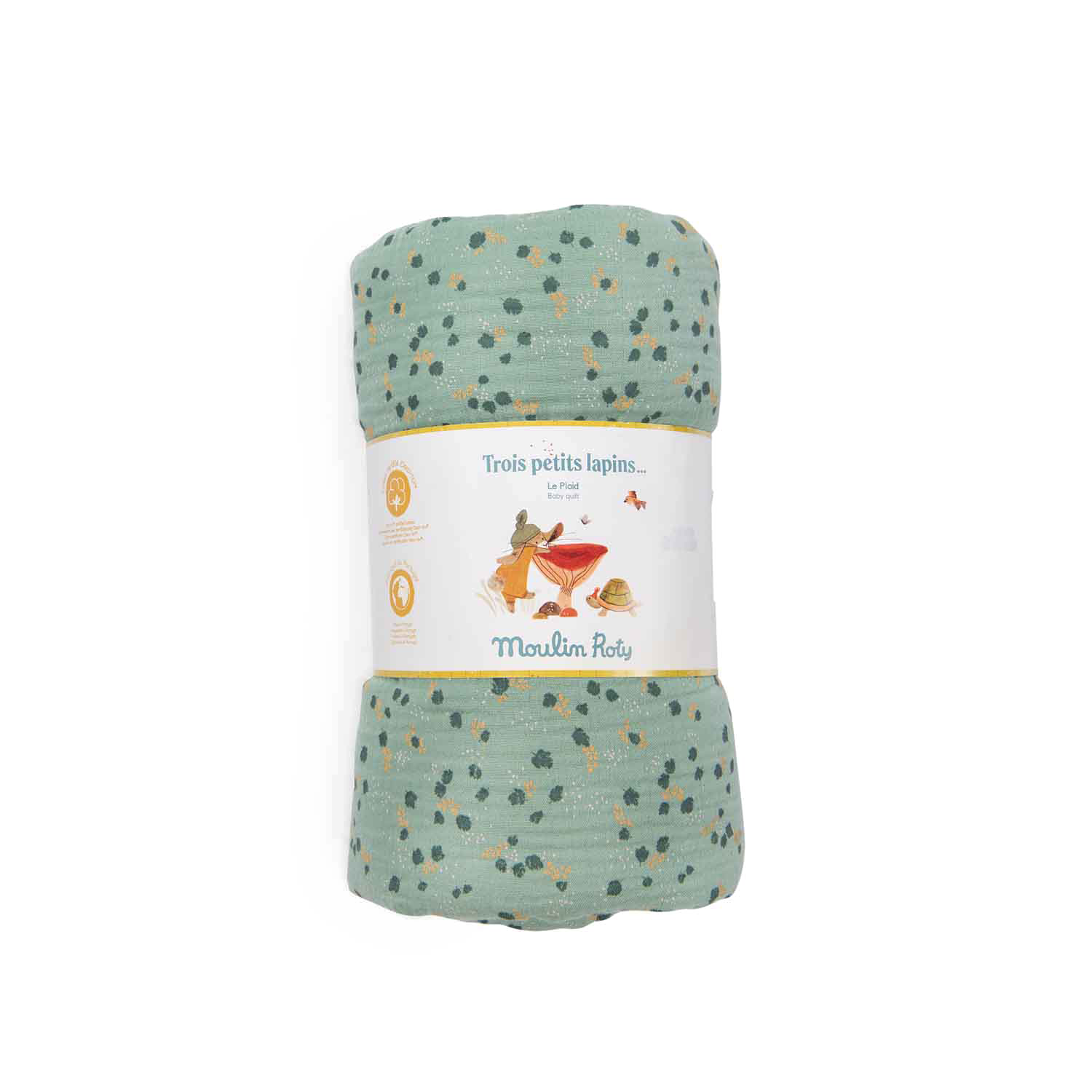 Plaid sauge Trois petits lapins Moulin Roty