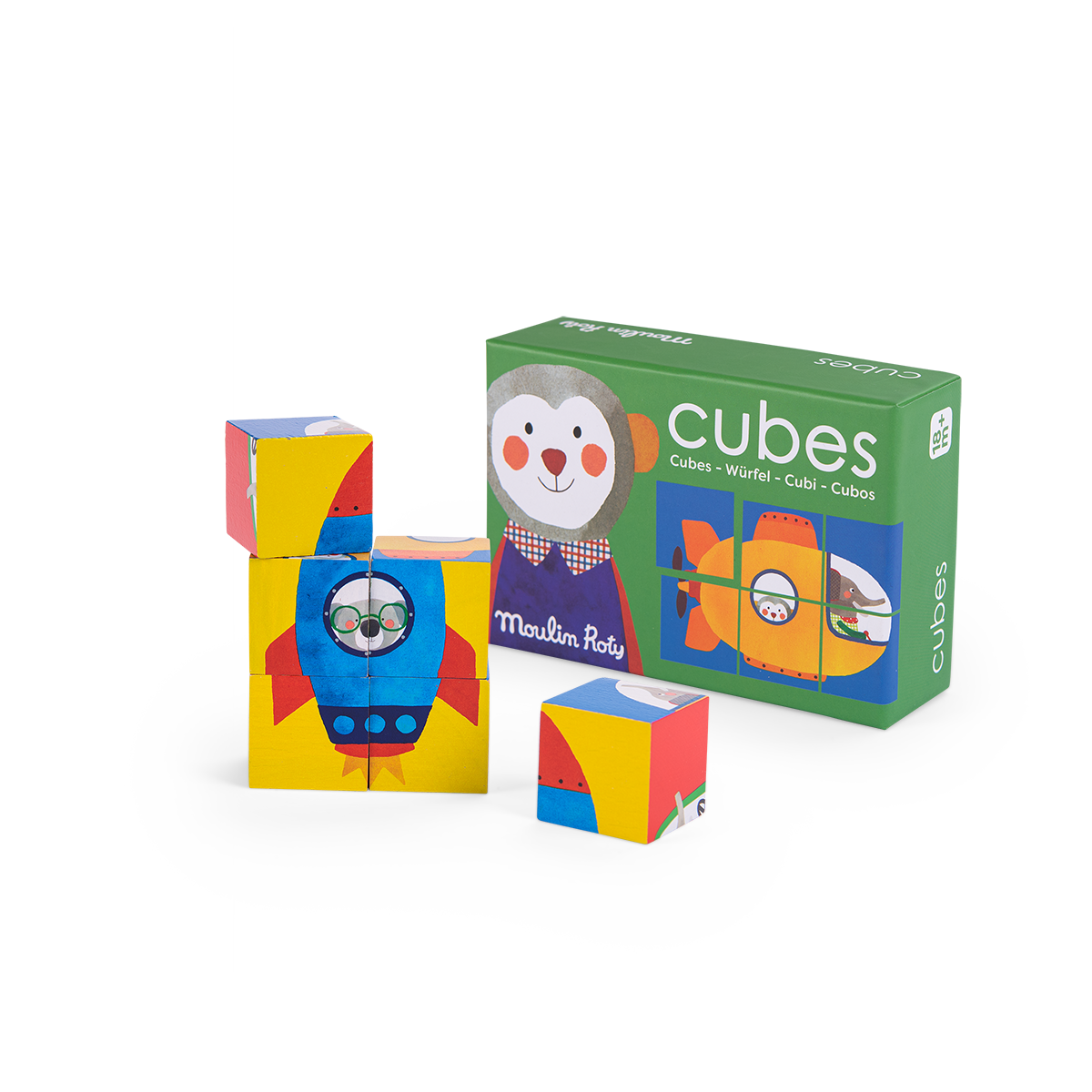 Puzzle 6 cubes Les Popipop Moulin Roty