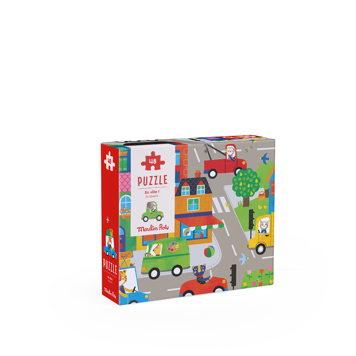Puzzle En ville 48 pcs Les Popipop Moulin Roty