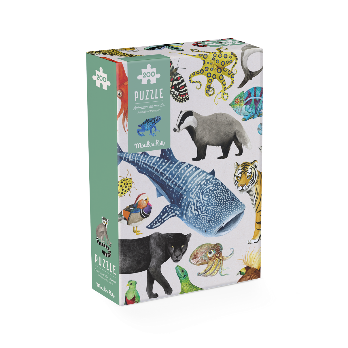 Puzzle Les animaux du monde 200 pcs Tout autour du monde Moulin Roty