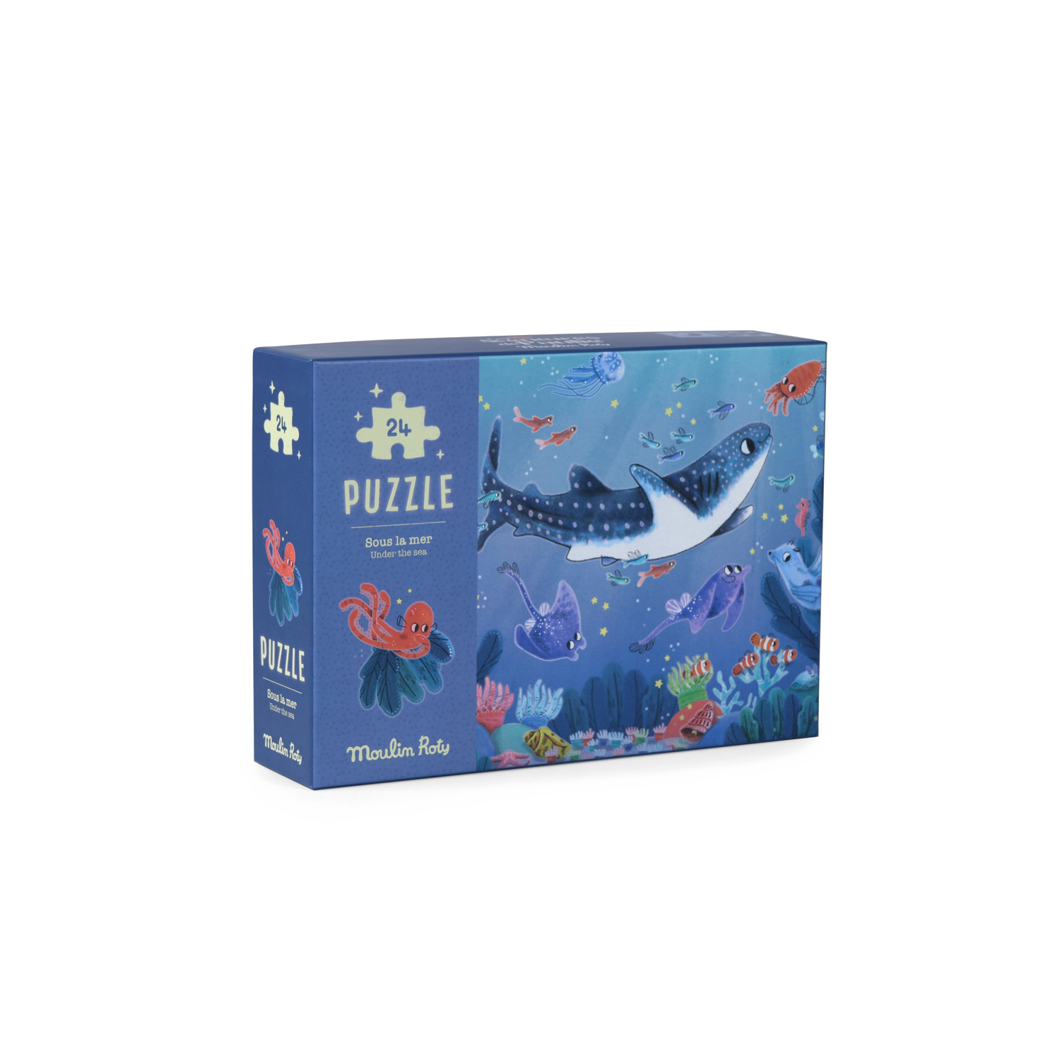 Puzzle phosphorescent Sous la mer 24 pcs Les aventures de Paulie Moulin Roty