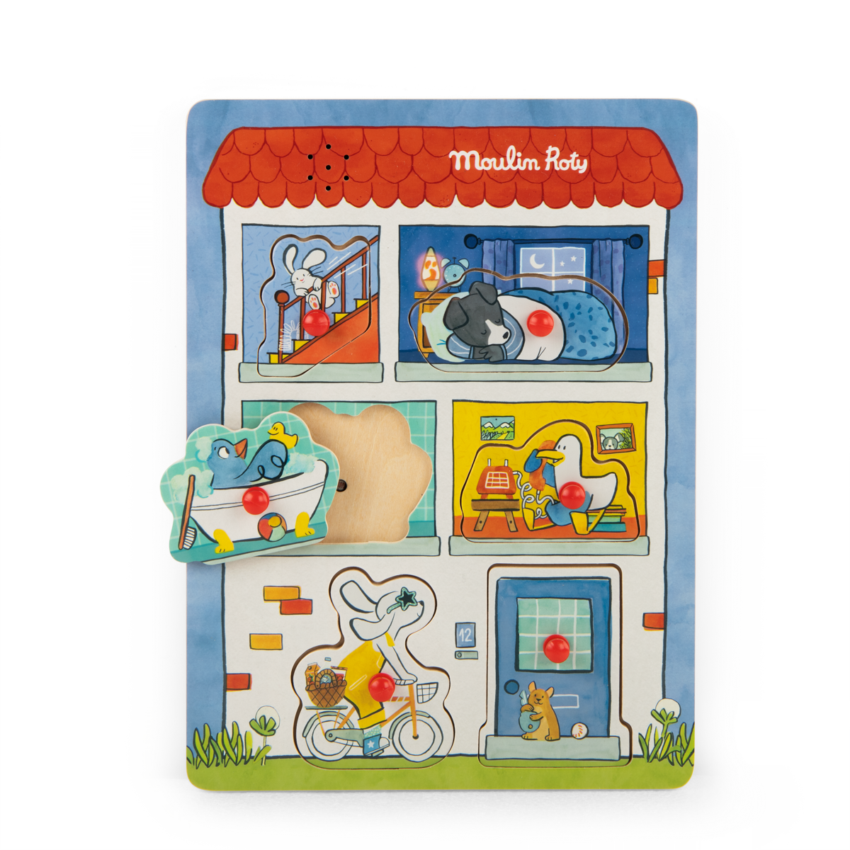 Puzzle sonore en bois Puce  Pilou Moulin Roty