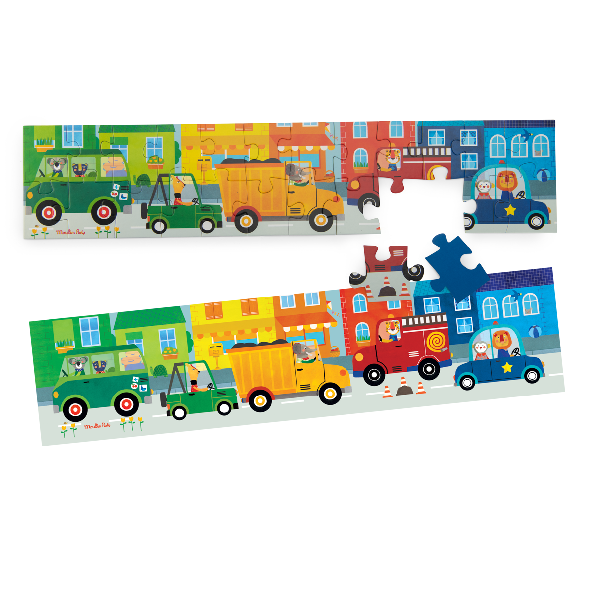 Puzzle vehicules 24 pcs Les Popipop Moulin Roty