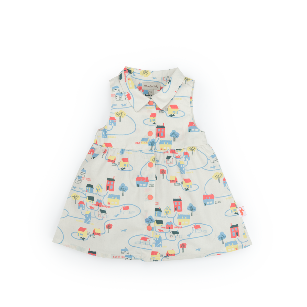 Robe creme imprime paysage  Lea